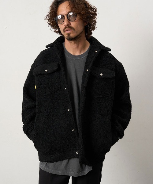 STUD MUFFIN(スタッドマフィン)の「mj11558- ムックボア ドリップハートサガラパッチワークGジャケット(624-09218)(その他アウター・メンズ・ブラック/ベージュ・2/3/4)」の18枚目の写真