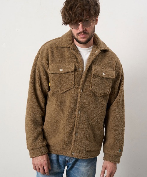 STUD MUFFIN(スタッドマフィン)の「mj11558- ムックボア ドリップハートサガラパッチワークGジャケット(624-09218)(その他アウター・メンズ・ブラック/ベージュ・2/3/4)」の14枚目の写真