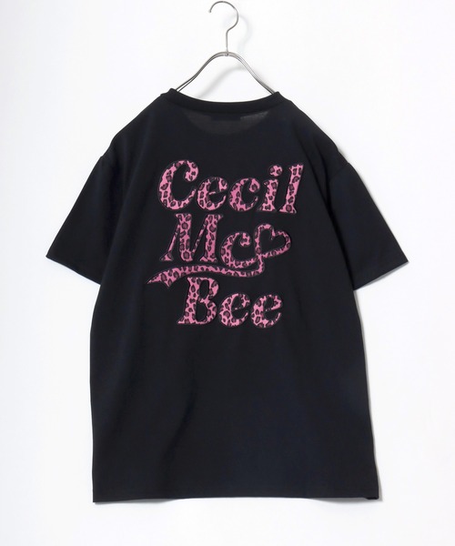 CECIL McBEE（セシルマクビー）の「CECIL Mc BEE（セシルマクビー）レオパードロゴ ビッグTシャツ/ヒョウ柄 バックロゴ オーバーサイズ 半袖Tシャツ（Tシャツ/カットソー・レディース・オフホワイト/ブラック・M/L）」の8枚目の写真
