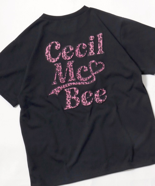 CECIL McBEE（セシルマクビー）の「CECIL Mc BEE（セシルマクビー）レオパードロゴ ビッグTシャツ/ヒョウ柄 バックロゴ オーバーサイズ 半袖Tシャツ（Tシャツ/カットソー・レディース・オフホワイト/ブラック・M/L）」の6枚目の写真