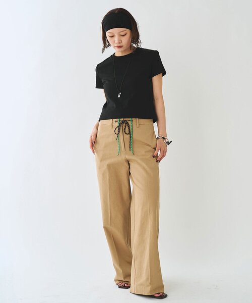 Whim Gazette（ウィムガゼット）の「＜WEB限定＞【Nuition】ドロストチノパンツ（チノパンツ・レディース・ベージュ/サンドベージュ・36/38）」の5枚目の写真