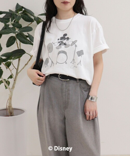 fredy emue(フレディエミュ)の「【GOOD ROCK SPEED/グッドロックスピード】MICKEYドラム半袖Tシャツ(Tシャツ/カットソー・レディース・チャコールグレー/オフホワイト・38)」の7枚目の写真