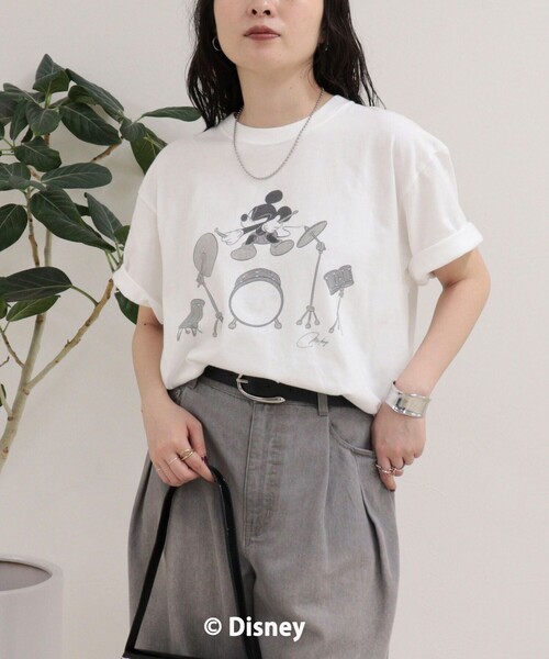 fredy emue(フレディエミュ)の「【GOOD ROCK SPEED/グッドロックスピード】MICKEYドラム半袖Tシャツ(Tシャツ/カットソー・レディース・チャコールグレー/オフホワイト・38)」の9枚目の写真