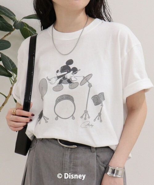 fredy emue(フレディエミュ)の「【GOOD ROCK SPEED/グッドロックスピード】MICKEYドラム半袖Tシャツ(Tシャツ/カットソー・レディース・チャコールグレー/オフホワイト・38)」の10枚目の写真