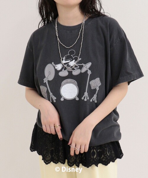 fredy emue(フレディエミュ)の「【GOOD ROCK SPEED/グッドロックスピード】MICKEYドラム半袖Tシャツ(Tシャツ/カットソー・レディース・チャコールグレー/オフホワイト・38)」の22枚目の写真