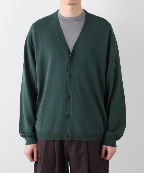 ATON(エイトン)の「ATON(エイトン) FINE ICE COTTON V-NECK CARDIGAN(カーディガン/ボレロ・メンズ・ブラウン/グリーン・4/6)」の6枚目の写真