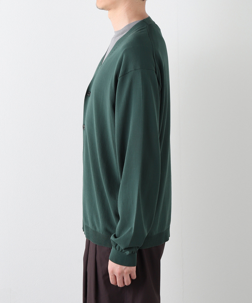 ATON(エイトン)の「ATON(エイトン) FINE ICE COTTON V-NECK CARDIGAN(カーディガン/ボレロ・メンズ・ブラウン/グリーン・4/6)」の7枚目の写真