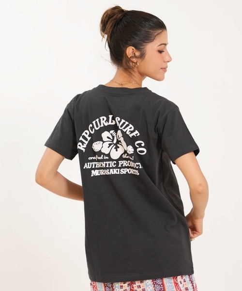 ムラサキスポーツ(ムラサキスポーツ)の「MURASAKI/ムラサキ × RIPCURL リップカール M RCL6S-2101 Tシャツ(Tシャツ/カットソー・レディース・ネイビー/ホワイト×ピンク/ブラック/ホワイト×グリーン・M/L)」の1枚目の写真