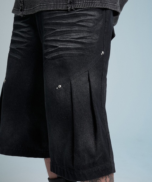VI E DIT(ヴィエディット)の「Crushed Bleach Denim Pants/クラッシュドブリーチデニムパンツ(デニムパンツ・メンズ・ブラック/ブルー・1/2)」の18枚目の写真
