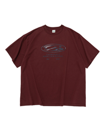 CARGOBROS（カーゴブロス）の「(ビッグサイズ) ラウンドサークルロゴ半袖Tシャツ (ワイン)（Tシャツ/カットソー）」