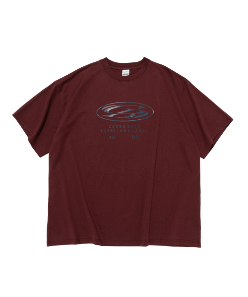 CARGOBROS(カーゴブロス)の「(ビッグサイズ) ラウンドサークルロゴ半袖Tシャツ (ワイン)(Tシャツ/カットソー・メンズ・その他・FREE)」の1枚目の写真