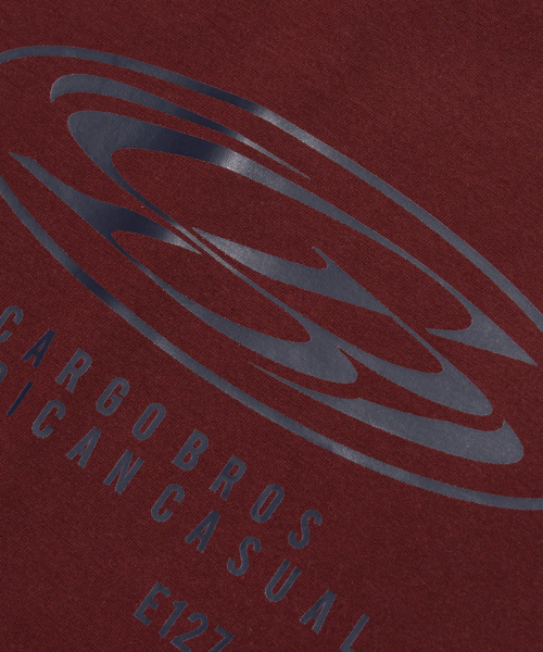 CARGOBROS(カーゴブロス)の「(ビッグサイズ) ラウンドサークルロゴ半袖Tシャツ (ワイン)(Tシャツ/カットソー・メンズ・その他・FREE)」の4枚目の写真