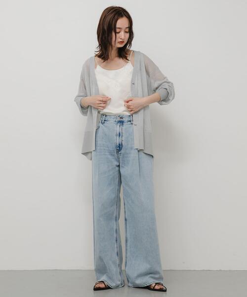 SENSE OF PLACE by URBAN RESEARCH(センスオブプレイスバイアーバンリサーチ)の「『洗濯可』メタルボタンシアールーズカーディガン(ニット/セーター・レディース・ライトグレー/ベージュ/ブラック・ONE)」の18枚目の写真