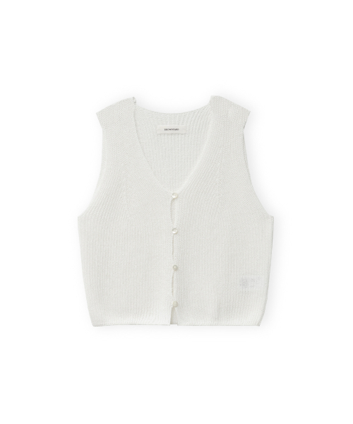 BROWNYARD(ブラウンヤード)の「Wペーパーコットンニットベスト、アイボリー(Tシャツ/カットソー・レディース・その他・1/2)」の1枚目の写真