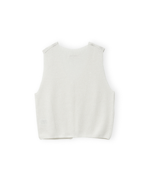BROWNYARD(ブラウンヤード)の「Wペーパーコットンニットベスト、アイボリー(Tシャツ/カットソー・レディース・その他・1/2)」の2枚目の写真