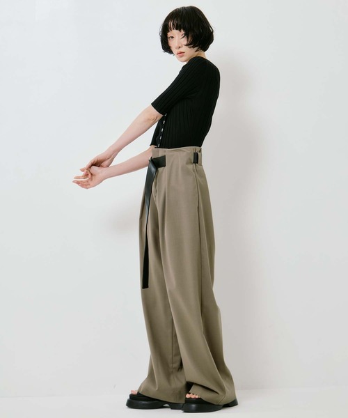 STUDIOUS(ステュディオス)の「【STUDIOUS/ステュディオス】Summer Wool Belted Trousers/サマーウールベルテッドトラウザー/ベルト取り外し可/美脚/オフィスカジュアル(スラックス・レディース・ダークグレー/グレー/カーキブラウン・1/2)」の7枚目の写真