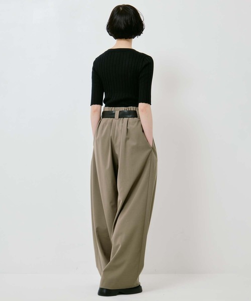 STUDIOUS(ステュディオス)の「【STUDIOUS/ステュディオス】Summer Wool Belted Trousers/サマーウールベルテッドトラウザー/ベルト取り外し可/美脚/オフィスカジュアル(スラックス・レディース・ダークグレー/グレー/カーキブラウン・1/2)」の9枚目の写真