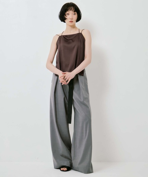 STUDIOUS(ステュディオス)の「【STUDIOUS/ステュディオス】Summer Wool Belted Trousers/サマーウールベルテッドトラウザー/ベルト取り外し可/美脚/オフィスカジュアル(スラックス・レディース・ダークグレー/グレー/カーキブラウン・1/2)」の12枚目の写真