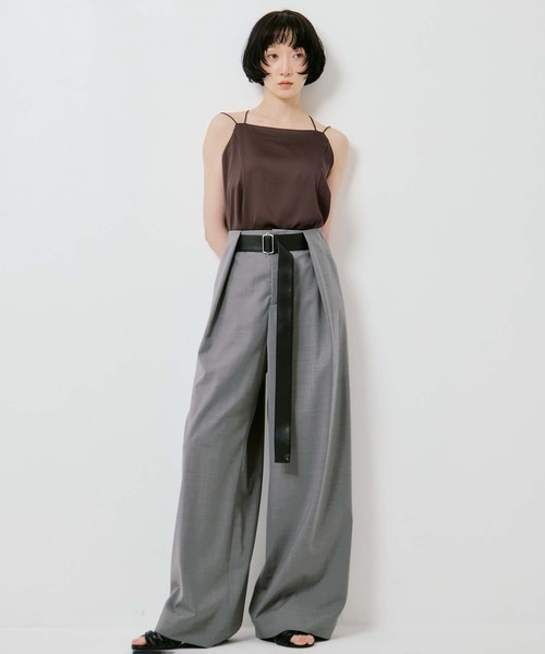 STUDIOUS(ステュディオス)の「【STUDIOUS/ステュディオス】Summer Wool Belted Trousers/サマーウールベルテッドトラウザー/ベルト取り外し可/美脚/オフィスカジュアル(スラックス・レディース・ダークグレー/グレー/カーキブラウン・1/2)」の13枚目の写真