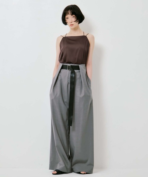 STUDIOUS(ステュディオス)の「【STUDIOUS/ステュディオス】Summer Wool Belted Trousers/サマーウールベルテッドトラウザー/ベルト取り外し可/美脚/オフィスカジュアル(スラックス・レディース・ダークグレー/グレー/カーキブラウン・1/2)」の14枚目の写真