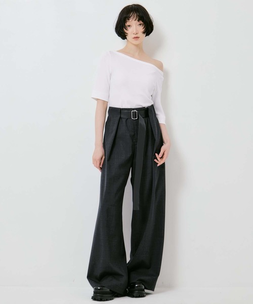 STUDIOUS(ステュディオス)の「【STUDIOUS/ステュディオス】Summer Wool Belted Trousers/サマーウールベルテッドトラウザー/ベルト取り外し可/美脚/オフィスカジュアル(スラックス・レディース・ダークグレー/グレー/カーキブラウン・1/2)」の16枚目の写真