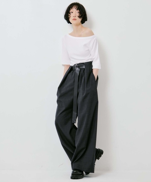 STUDIOUS(ステュディオス)の「【STUDIOUS/ステュディオス】Summer Wool Belted Trousers/サマーウールベルテッドトラウザー/ベルト取り外し可/美脚/オフィスカジュアル(スラックス・レディース・ダークグレー/グレー/カーキブラウン・1/2)」の17枚目の写真