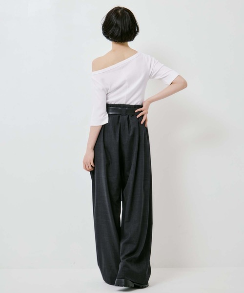 STUDIOUS(ステュディオス)の「【STUDIOUS/ステュディオス】Summer Wool Belted Trousers/サマーウールベルテッドトラウザー/ベルト取り外し可/美脚/オフィスカジュアル(スラックス・レディース・ダークグレー/グレー/カーキブラウン・1/2)」の18枚目の写真
