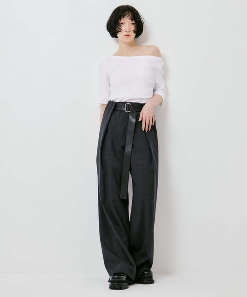 STUDIOUS(ステュディオス)の「【STUDIOUS/ステュディオス】Summer Wool Belted Trousers/サマーウールベルテッドトラウザー/ベルト取り外し可/美脚/オフィスカジュアル(スラックス・レディース・ダークグレー/グレー/カーキブラウン・1/2)」の15枚目の写真