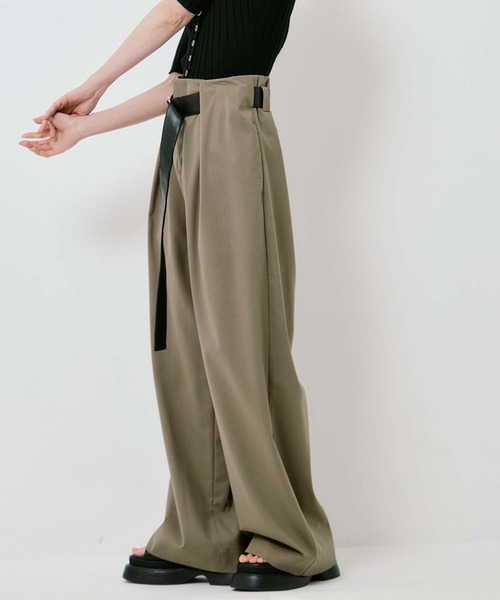STUDIOUS(ステュディオス)の「【STUDIOUS/ステュディオス】Summer Wool Belted Trousers/サマーウールベルテッドトラウザー/ベルト取り外し可/美脚/オフィスカジュアル(スラックス・レディース・ダークグレー/グレー/カーキブラウン・1/2)」の20枚目の写真