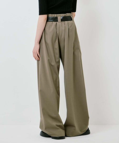 STUDIOUS(ステュディオス)の「【STUDIOUS/ステュディオス】Summer Wool Belted Trousers/サマーウールベルテッドトラウザー/ベルト取り外し可/美脚/オフィスカジュアル(スラックス・レディース・ダークグレー/グレー/カーキブラウン・1/2)」の21枚目の写真