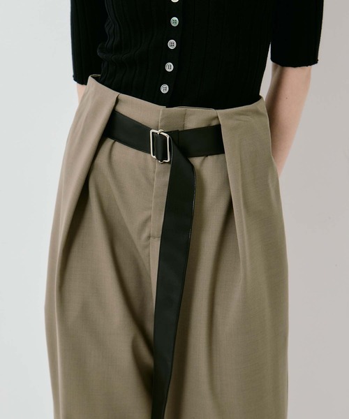 STUDIOUS(ステュディオス)の「【STUDIOUS/ステュディオス】Summer Wool Belted Trousers/サマーウールベルテッドトラウザー/ベルト取り外し可/美脚/オフィスカジュアル(スラックス・レディース・ダークグレー/グレー/カーキブラウン・1/2)」の22枚目の写真