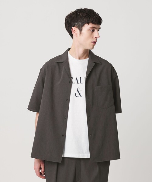 BEAUTY&YOUTH UNITED ARROWS（ビューティーアンドユースユナイテッドアローズ）の「KOMATSU PACK トロピカル オープンカラー シャツ GRANDE型 ストレッチ 吸水速乾 UVカット セットアップ対応（シャツ/ブラウス・メンズ・ブラック/ベージュ/ダークグレー・S/XL/L/M）」の10枚目の写真