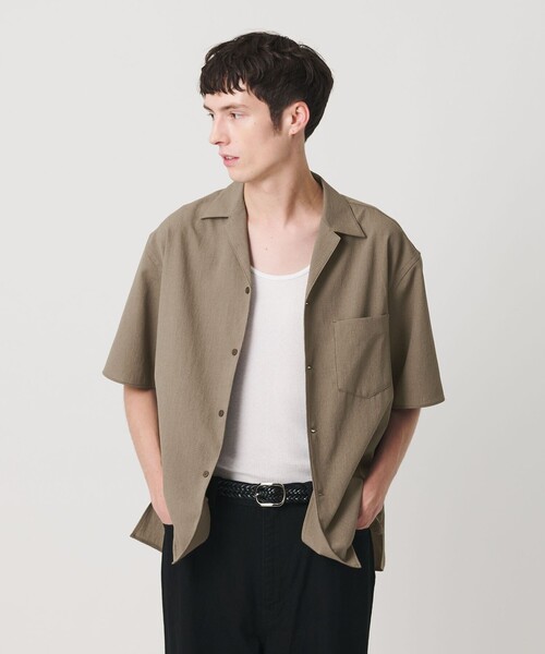 BEAUTY&YOUTH UNITED ARROWS（ビューティーアンドユースユナイテッドアローズ）の「KOMATSU PACK トロピカル オープンカラー シャツ GRANDE型 ストレッチ 吸水速乾 UVカット セットアップ対応（シャツ/ブラウス・メンズ・ブラック/ベージュ/ダークグレー・S/XL/L/M）」の17枚目の写真