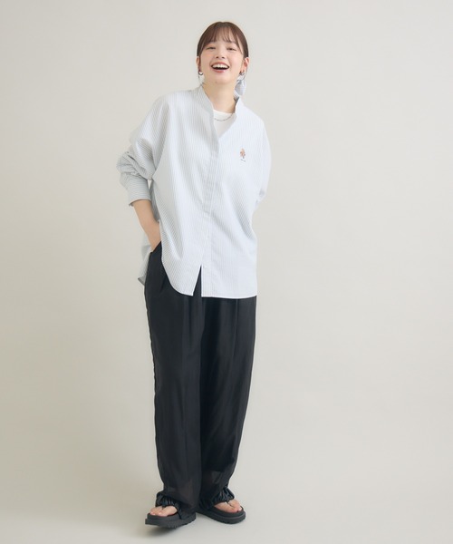 meeny miny(ミーニーマイニー)の「【おひさま牧場】 「しずくとグレイ」ストライプシャツ(シャツ/ブラウス・レディース・グレー・M-L/S-M)」の11枚目の写真