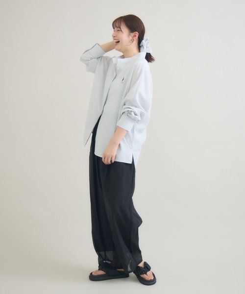 meeny miny(ミーニーマイニー)の「【おひさま牧場】 「しずくとグレイ」ストライプシャツ(シャツ/ブラウス・レディース・グレー・M-L/S-M)」の13枚目の写真