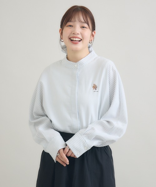 meeny miny(ミーニーマイニー)の「【おひさま牧場】 「しずくとグレイ」ストライプシャツ(シャツ/ブラウス・レディース・グレー・M-L/S-M)」の16枚目の写真