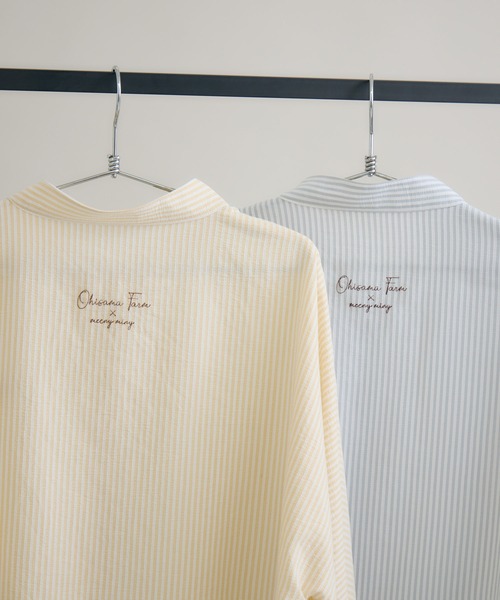 meeny miny(ミーニーマイニー)の「【おひさま牧場】 「しずくとグレイ」ストライプシャツ(シャツ/ブラウス・レディース・グレー・M-L/S-M)」の10枚目の写真