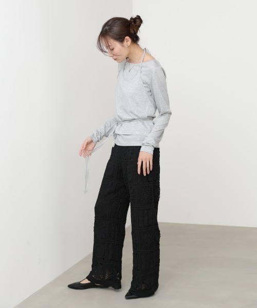 Bab（バブ）の「ホルターレイヤードカットソー（Tシャツ/カットソー・レディース・オフホワイト/杢グレー/サックスブルー・FREE）」の22枚目の写真