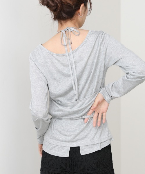 Bab（バブ）の「ホルターレイヤードカットソー（Tシャツ/カットソー・レディース・オフホワイト/杢グレー/サックスブルー・FREE）」の21枚目の写真