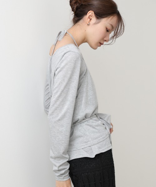 Bab（バブ）の「ホルターレイヤードカットソー（Tシャツ/カットソー・レディース・オフホワイト/杢グレー/サックスブルー・FREE）」の20枚目の写真