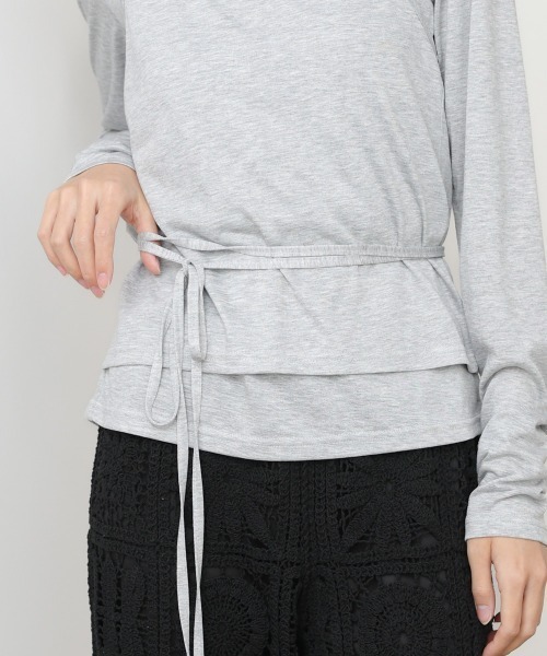 Bab（バブ）の「ホルターレイヤードカットソー（Tシャツ/カットソー・レディース・オフホワイト/杢グレー/サックスブルー・FREE）」の19枚目の写真
