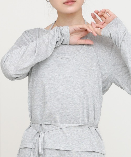 Bab（バブ）の「ホルターレイヤードカットソー（Tシャツ/カットソー・レディース・オフホワイト/杢グレー/サックスブルー・FREE）」の18枚目の写真