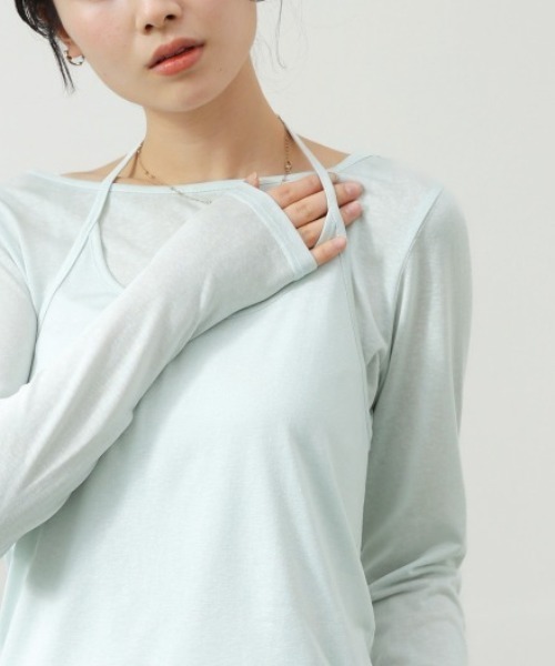 Bab（バブ）の「ホルターレイヤードカットソー（Tシャツ/カットソー・レディース・オフホワイト/杢グレー/サックスブルー・FREE）」の10枚目の写真