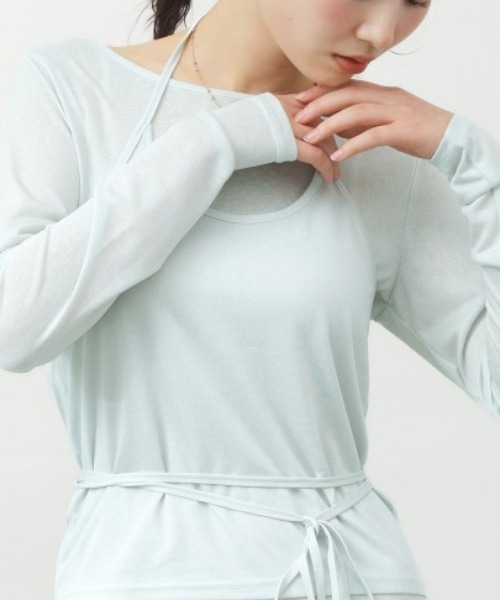 Bab（バブ）の「ホルターレイヤードカットソー（Tシャツ/カットソー・レディース・オフホワイト/杢グレー/サックスブルー・FREE）」の7枚目の写真
