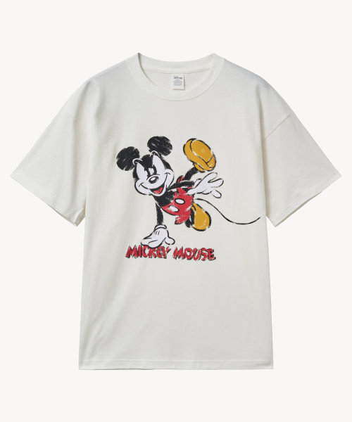 VTWO(ブイツー)の「フェイドウォッシングダンシング_ミッキー_ Tシャツ (ホワイト)(Tシャツ/カットソー・レディース・その他・LARGE/MEDIUM)」の2枚目の写真