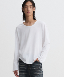DNSR（ディーエヌエスアール）の「エッセンシャルUネックロングスリーブホワイト（Tシャツ/カットソー）」