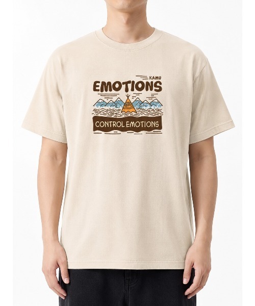 FreeZone(フリーゾーン)の「ヴィンテージライクキャンプグラフィックプリントTシャツ(Tシャツ/カットソー・メンズ・ベージュ/ホワイト/ブラック/ダークブルー/ダークグレー・F)」の4枚目の写真