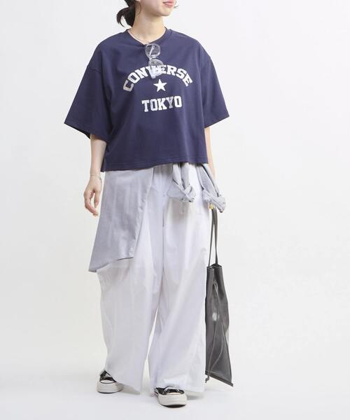 CONVERSE TOKYO(コンバーストウキョウ)の「FOIL PRINT LOGO TEE(Tシャツ/カットソー・レディース・グレー/ネイビー/ホワイト・FREE)」の14枚目の写真