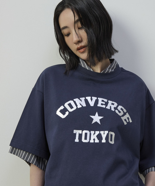 CONVERSE TOKYO(コンバーストウキョウ)の「FOIL PRINT LOGO TEE(Tシャツ/カットソー・レディース・グレー/ネイビー/ホワイト・FREE)」の21枚目の写真