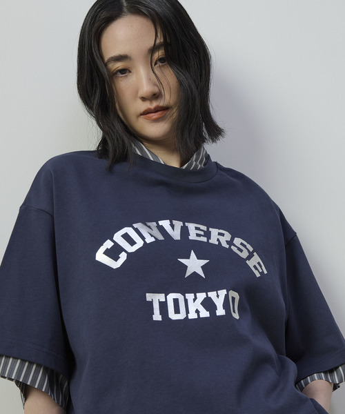 CONVERSE TOKYO(コンバーストウキョウ)の「FOIL PRINT LOGO TEE(Tシャツ/カットソー・レディース・グレー/ネイビー/ホワイト・FREE)」の22枚目の写真